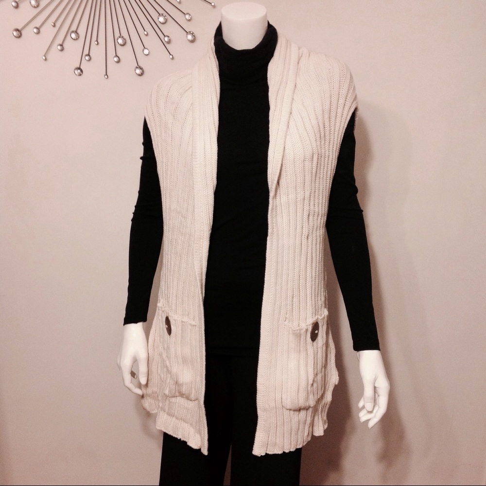 Pure Handknit Shawl Collar Vest